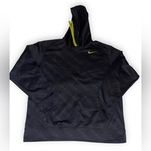 Nike Hoodie Mens Extra Large Black Green Sweatshirt Pullover Therma Fit Sweater